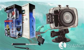 Iswag Xtreme Cam 720p HD con kit de accesorios:case a prueba de agua y más